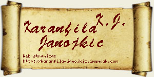 Karanfila Janojkić vizit kartica